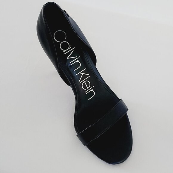 Calvin Klein Women's Metino Open Toe Heels Black Size 7M - Picture 2 of 14